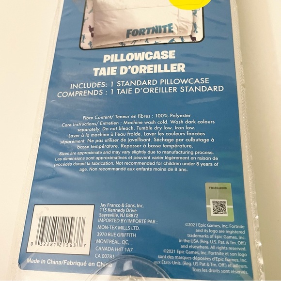 Fortnite Standard Pillowcase White Blue Kids Polyester Pillow Case - Picture 8 of 12